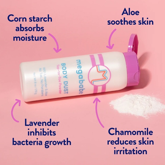 Megababe Pink Body Dust and Puff Set - Picture 4 of 9